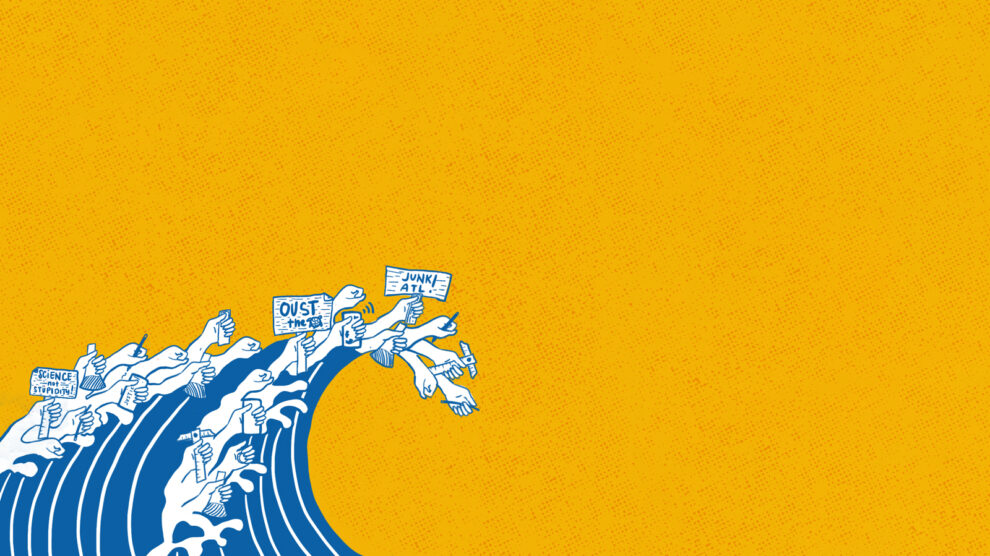 AGHAM protest wave illustration